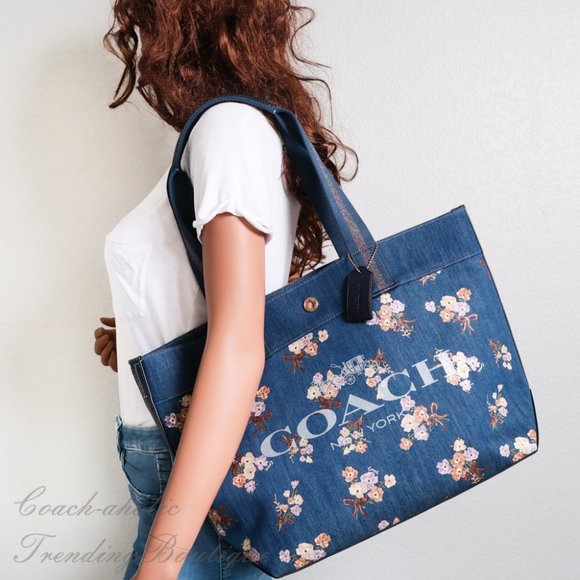 Coach denim floral bag Clearance
